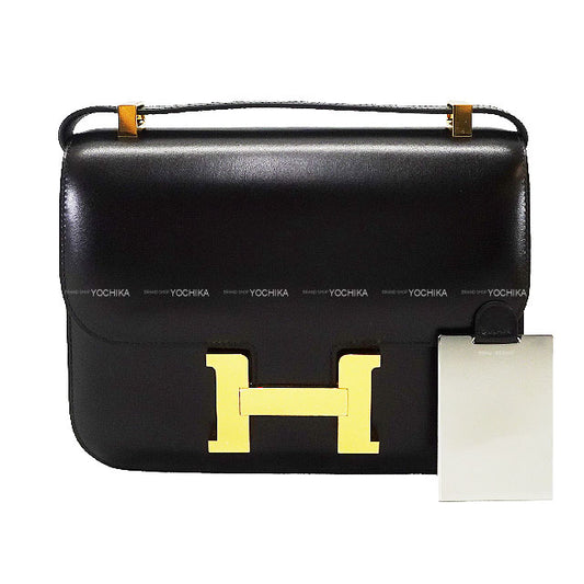 HERMES Shoulder bag Constance 1 24 MM Miroir Noir (Black) Box Calf Gold HW Stamp K[BRAND NEW][Authentic]