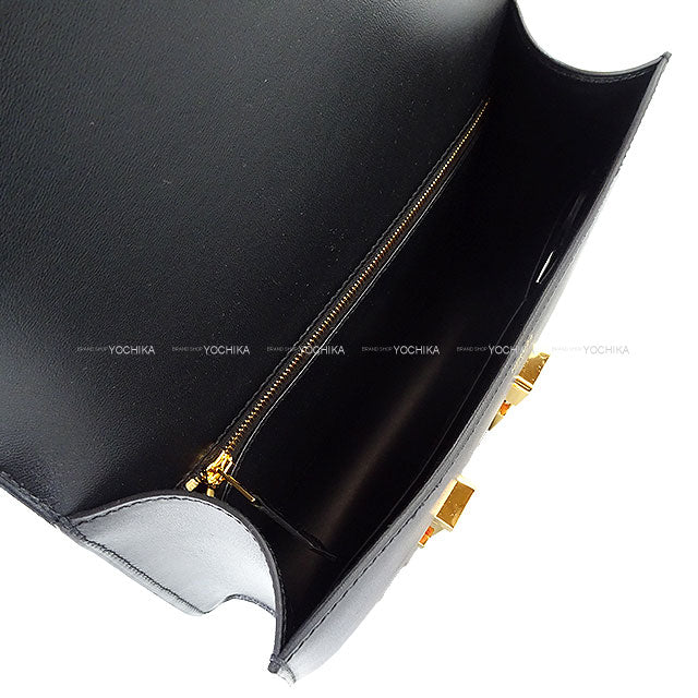 HERMES Shoulder bag Constance 1 24 MM Miroir Noir (Black) Box Calf Gold HW Stamp K[BRAND NEW][Authentic]
