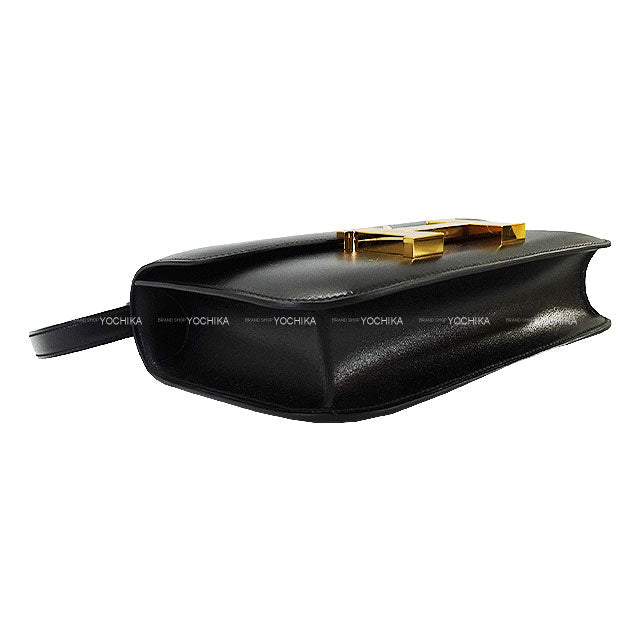 HERMES Shoulder bag Constance 1 24 MM Miroir Noir (Black) Box Calf Gold HW Stamp K[BRAND NEW][Authentic]