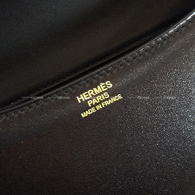 HERMES Shoulder bag Constance 1 24 MM Miroir Noir (Black) Box Calf Gold HW Stamp K[BRAND NEW][Authentic]