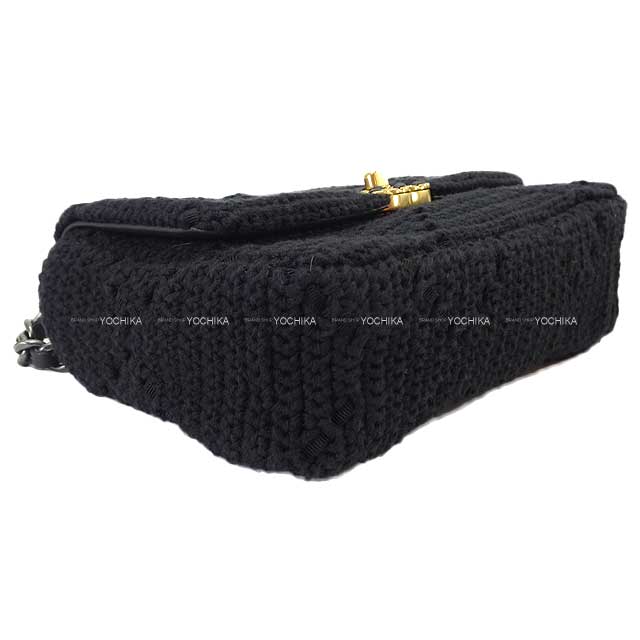 [Pre-loved] CHANEL Shoulder bag Chanel 19 Matelasse 2Way Noir (Black) Cotton Mat Gold HW Mat Silver HW AS1160[LIKE NEW][Authentic]