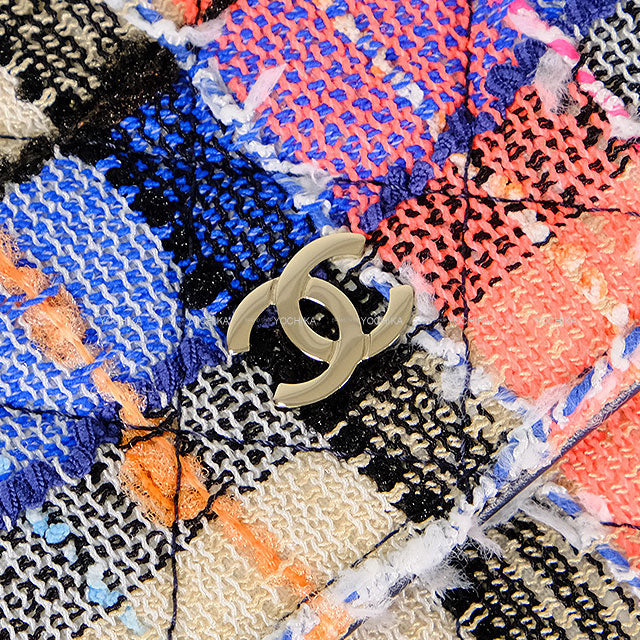 CHANEL Chain wallet Matelasse Coco Multicolor Tweed Silver HW AP0250[EXCELLENT][Authentic]