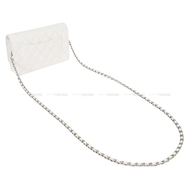 2025 Cruise CHANEL Chain wallet Matelasse COCO Fish Motif Blanc (White)/Multicolor Graind Calf(Caviarskin) Silver HW AP4326[BRAND NEW][Authentic]