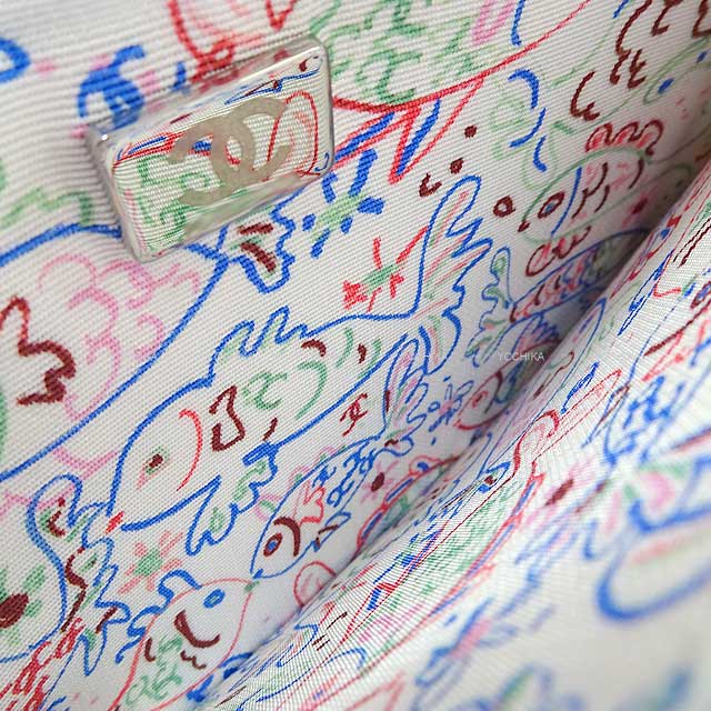 2025 Cruise CHANEL Chain wallet Matelasse COCO Fish Motif Blanc (White)/Multicolor Graind Calf(Caviarskin) Silver HW AP4326[BRAND NEW][Authentic]