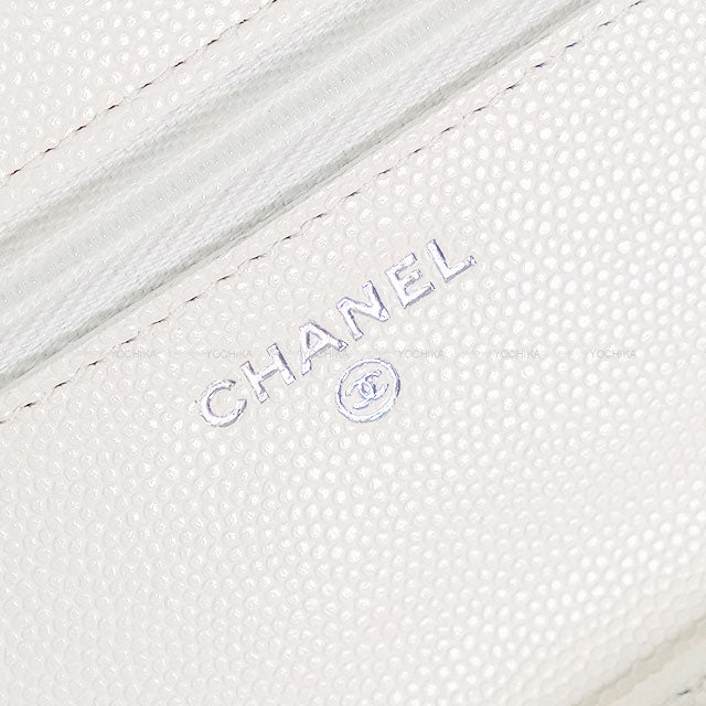 2025 Cruise CHANEL Chain wallet Matelasse COCO Fish Motif Blanc (White)/Multicolor Graind Calf(Caviarskin) Silver HW AP4326[BRAND NEW][Authentic]