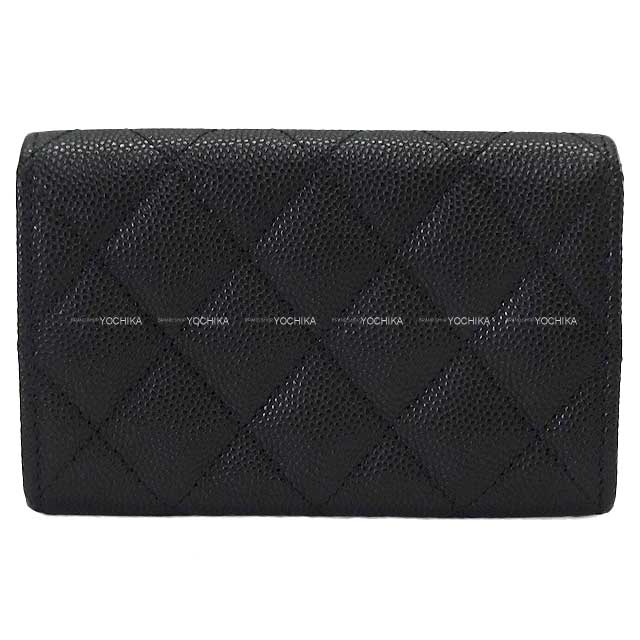 2023 Cruise CHANEL card holder Coin Case Matelasse COCO Flap Flag Inner Print Black/Beige/White/Red Graind Calf(Caviarskin) Champagne Gold HW AP3130[EXCELLENT][Authentic]