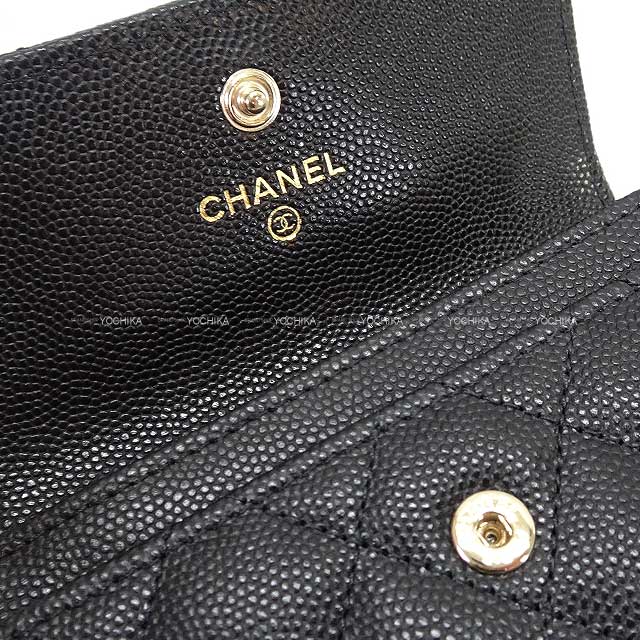 2023 Cruise CHANEL card holder Coin Case Matelasse COCO Flap Flag Inner Print Black/Beige/White/Red Graind Calf(Caviarskin) Champagne Gold HW AP3130[EXCELLENT][Authentic]