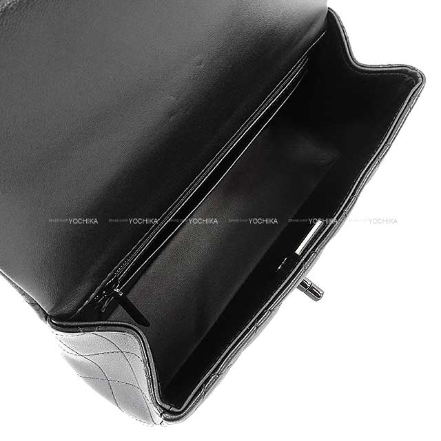 CHANEL Shoulder bag Twilly Matelasse 20 Top Handle mini Flap Chain Noir (Black) Lambskin Black HW AS2431[EXCELLENT][Authentic]