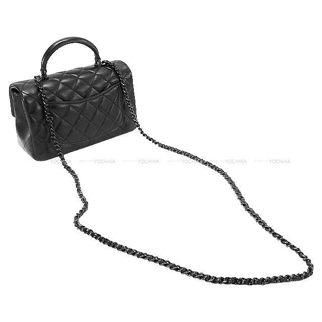 CHANEL Shoulder bag Twilly Matelasse 20 Top Handle mini Flap Chain Noir (Black) Lambskin Black HW AS2431[EXCELLENT][Authentic]