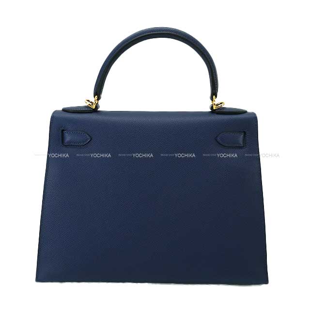 HERMES Shoulder bag Kelly28 Sellier Blue Navy Veau Epsom Gold HW Stamp W[BRAND NEW][Authentic]