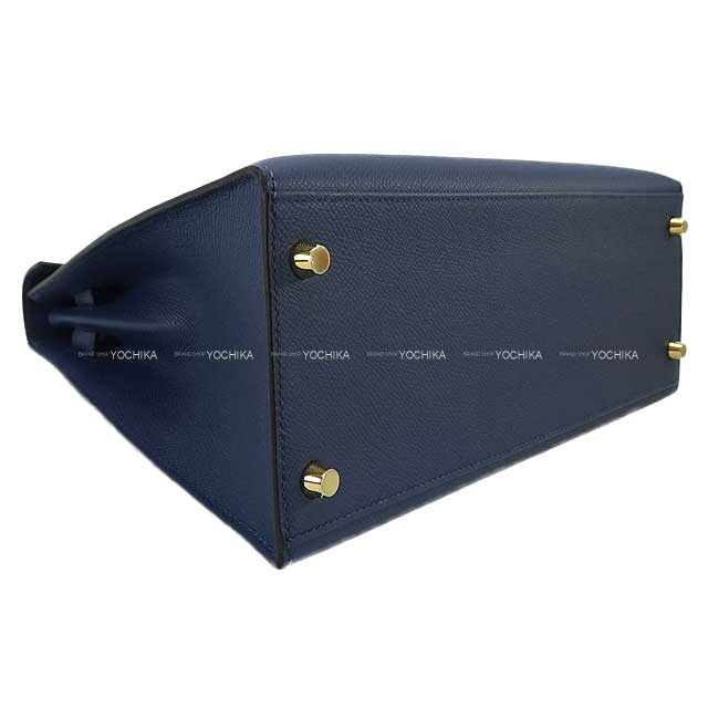 HERMES Shoulder bag Kelly28 Sellier Blue Navy Veau Epsom Gold HW Stamp W[BRAND NEW][Authentic]