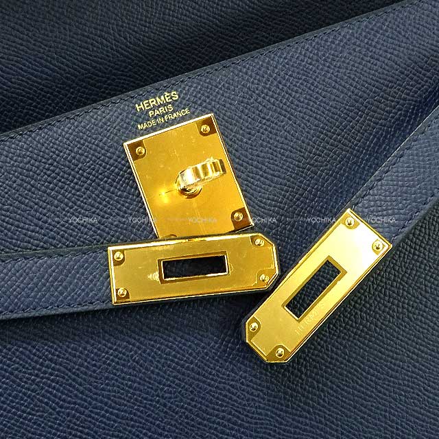 HERMES Shoulder bag Kelly28 Sellier Blue Navy Veau Epsom Gold HW Stamp W[BRAND NEW][Authentic]
