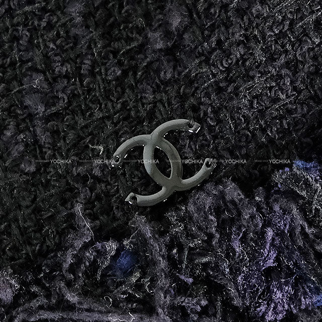 [Pre-loved] CHANEL One‐piece dress Sleeveless Tweed Noir (Black)/Blue Cotton/Acrylic #36 Champagne Gold HW P30935[USED SA][Authentic]