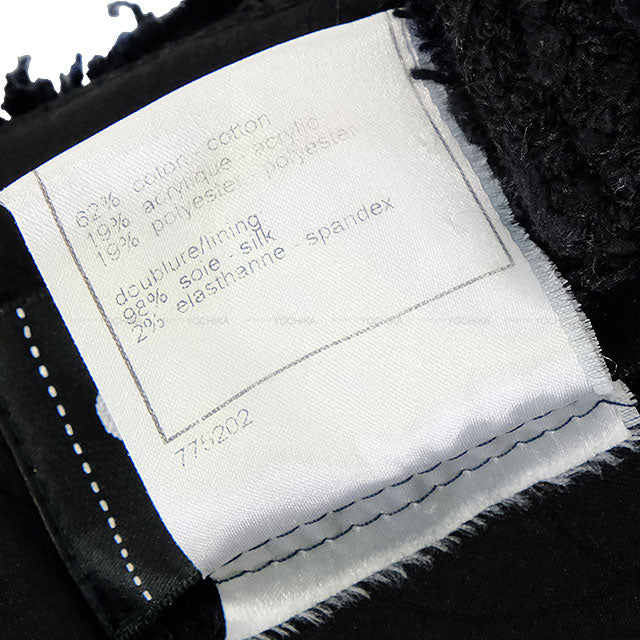 [Pre-loved] CHANEL One‐piece dress Sleeveless Tweed Noir (Black)/Blue Cotton/Acrylic #36 Champagne Gold HW P30935[USED SA][Authentic]