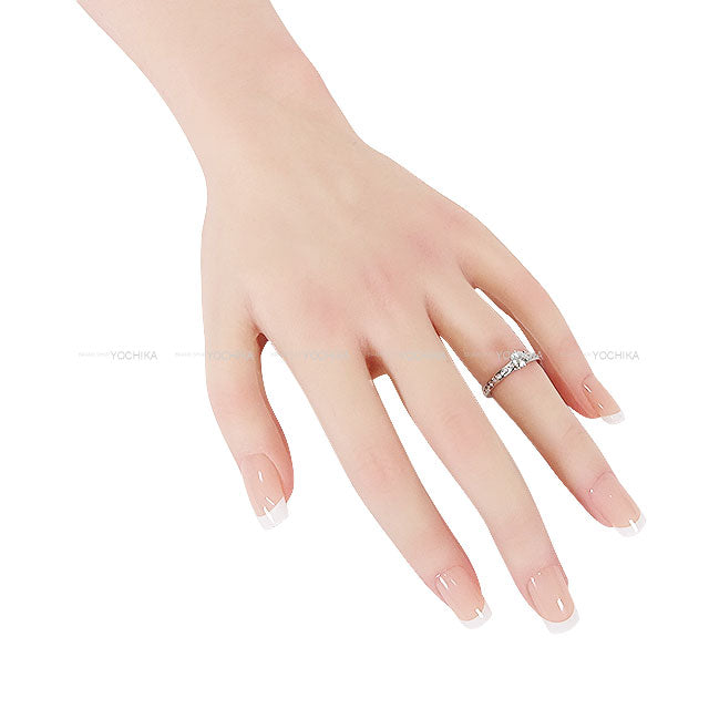 [Pre-loved] TIFFANY&Co. ring Half Eternity Brilliant Cut Pt950/1P Diamond0.34ct #49[LIKE NEW][Authentic]