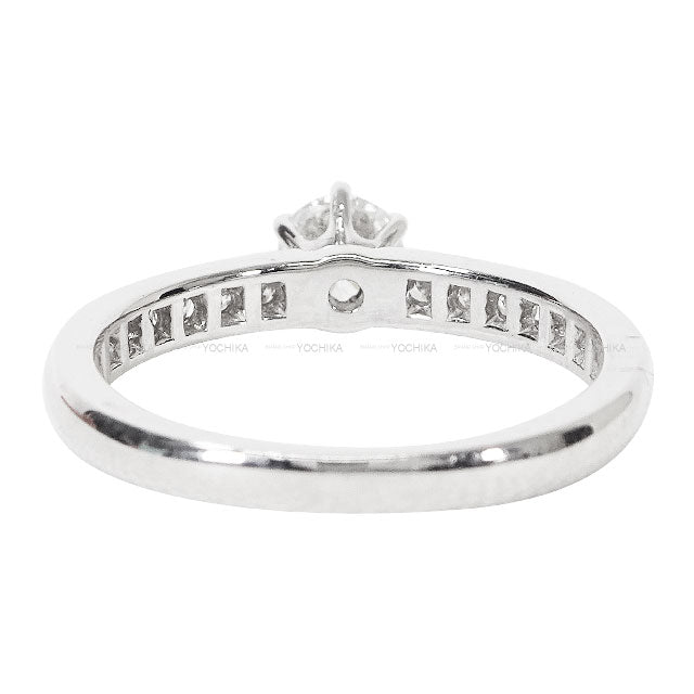 [Pre-loved] TIFFANY&Co. ring Half Eternity Brilliant Cut Pt950/1P Diamond0.34ct #49[LIKE NEW][Authentic]