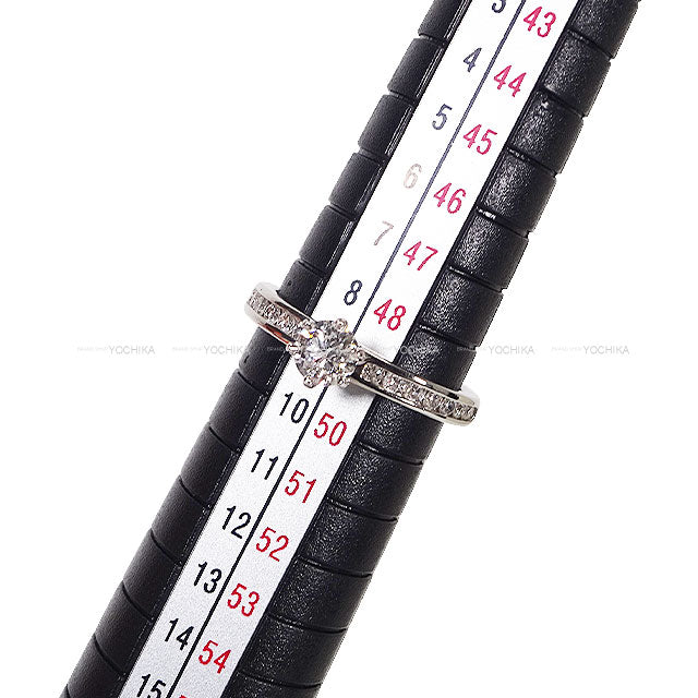 [Pre-loved] TIFFANY&Co. ring Half Eternity Brilliant Cut Pt950/1P Diamond0.34ct #49[LIKE NEW][Authentic]