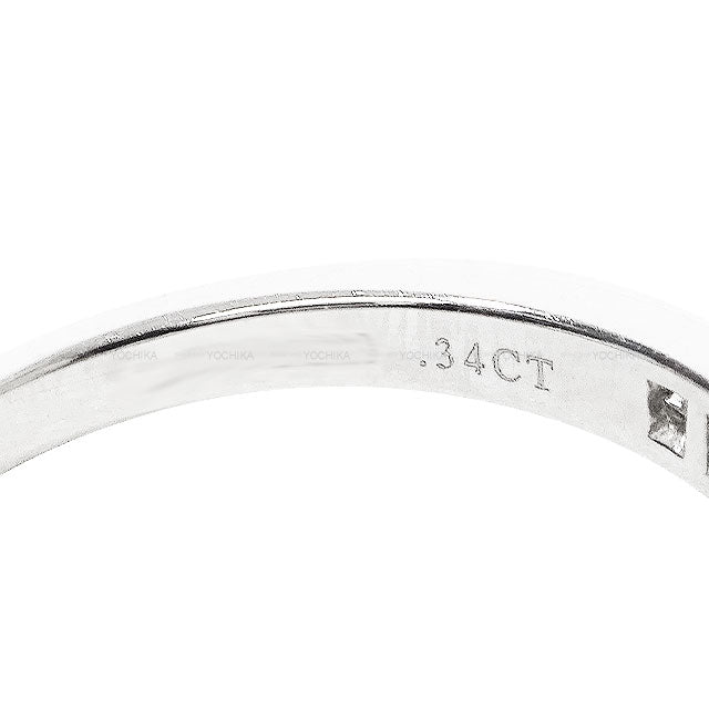 [Pre-loved] TIFFANY&Co. ring Half Eternity Brilliant Cut Pt950/1P Diamond0.34ct #49[LIKE NEW][Authentic]