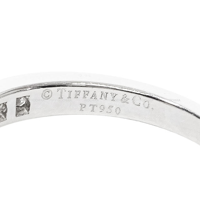 [Pre-loved] TIFFANY&Co. ring Half Eternity Brilliant Cut Pt950/1P Diamond0.34ct #49[LIKE NEW][Authentic]