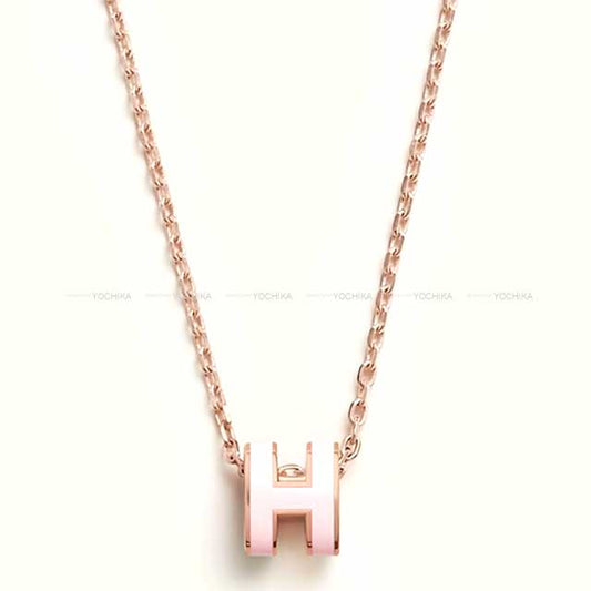 HERMES necklace Mini Pop H Rose Eglantine Gold HW[BRAND NEW][Authentic]