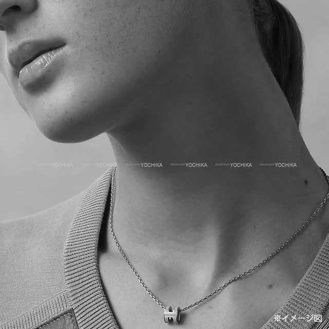 HERMES necklace Mini Pop H Rose Eglantine Gold HW[BRAND NEW][Authentic]