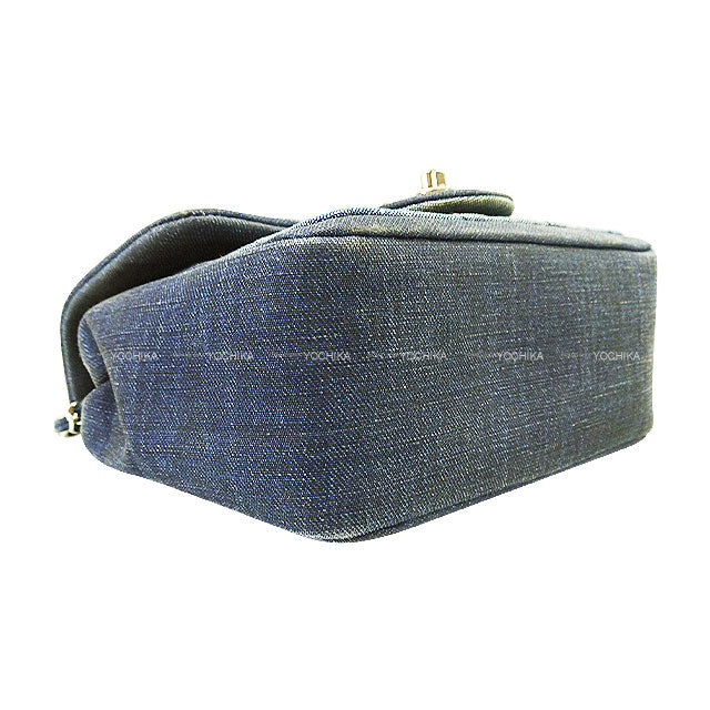 [Pre-loved] CHANEL Shoulder bag Mini Matelasse Medal Charm Single Chain Blue Navy Denim Silver HW A92263[USED SA][Authentic]