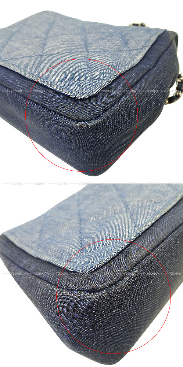 [Pre-loved] CHANEL Shoulder bag Mini Matelasse Medal Charm Single Chain Blue Navy Denim Silver HW A92263[USED SA][Authentic]
