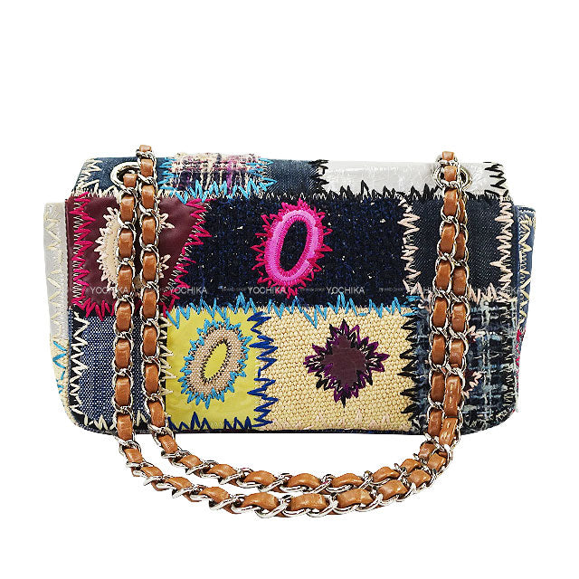 [Pre-loved] CHANEL Shoulder bag Matelasse 25 Denim Patchwork Chain Navy/Multicolor Denim/Tweed/Leather Silver HW A65468[USED A][Authentic]
