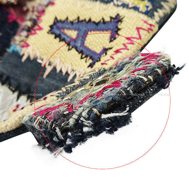 [Pre-loved] CHANEL Shoulder bag Matelasse 25 Denim Patchwork Chain Navy/Multicolor Denim/Tweed/Leather Silver HW A65468[USED A][Authentic]