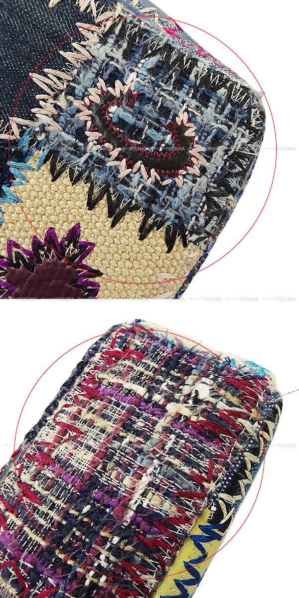 [Pre-loved] CHANEL Shoulder bag Matelasse 25 Denim Patchwork Chain Navy/Multicolor Denim/Tweed/Leather Silver HW A65468[USED A][Authentic]