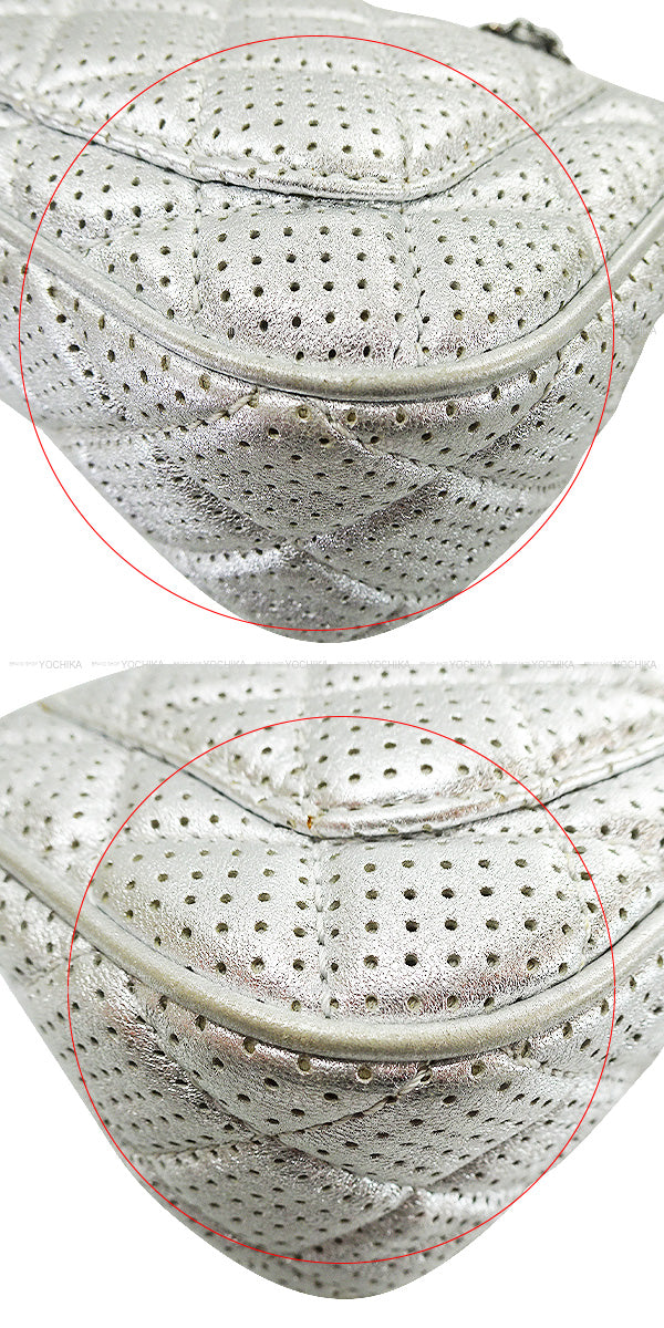 [Pre-loved] CHANEL Shoulder bag Mini Matelasse Single Flap Embossed Chain Silver Metallic Lambskin Silver HW A35200[USED AB][Authentic]