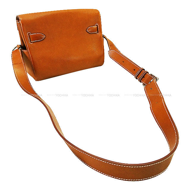 [Pre-loved] HERMES Shoulder bag Kelly Messenger 24 PM Fauve Barenia Faubourg Silver HW Stamp B[LIKE NEW][Authentic]