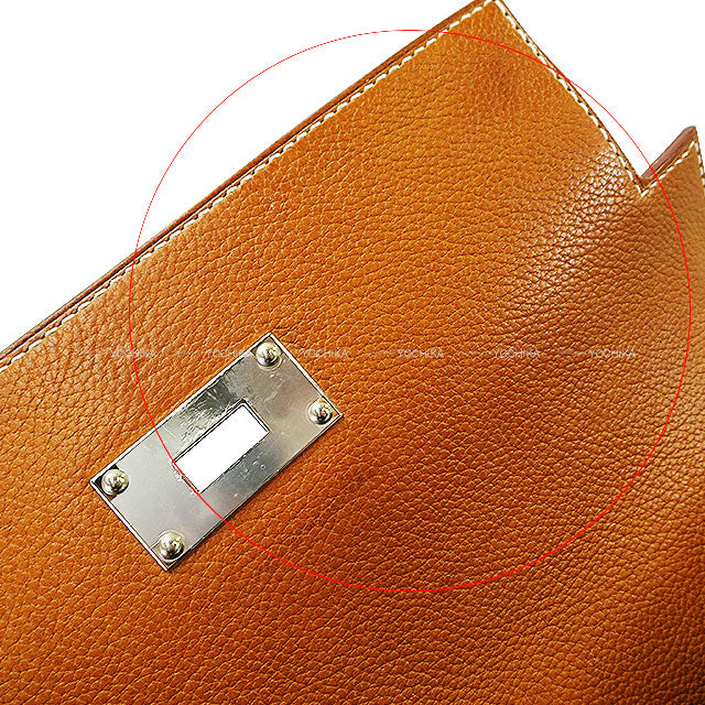 [Pre-loved] HERMES Shoulder bag Kelly Messenger 24 PM Fauve Barenia Faubourg Silver HW Stamp B[LIKE NEW][Authentic]