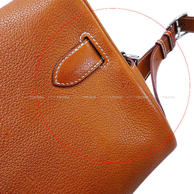 [Pre-loved] HERMES Shoulder bag Kelly Messenger 24 PM Fauve Barenia Faubourg Silver HW Stamp B[LIKE NEW][Authentic]