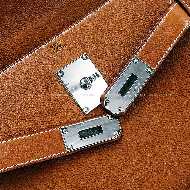 [Pre-loved] HERMES Shoulder bag Kelly Messenger 24 PM Fauve Barenia Faubourg Silver HW Stamp B[LIKE NEW][Authentic]