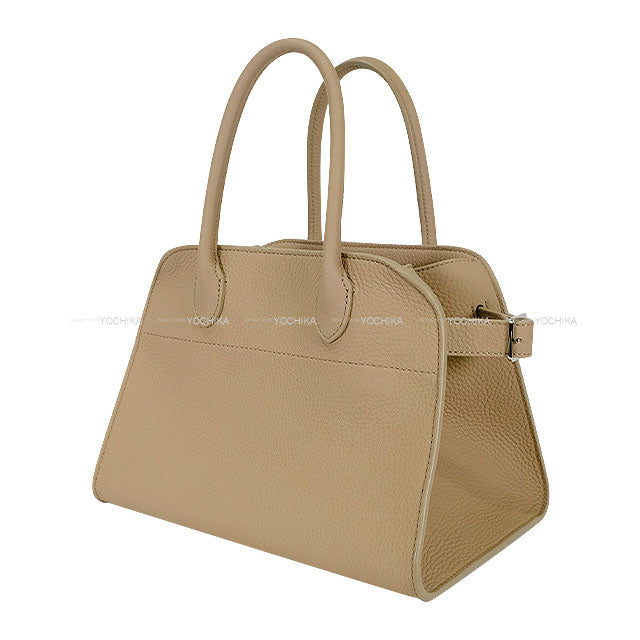 The Row Handbag Margaux 10 Dark Taupe Calfskin Silver HW W1190L133DTPL[EXCELLENT][Authentic]