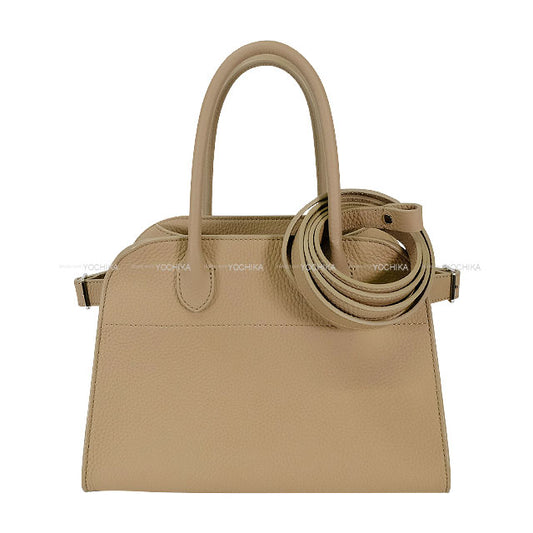 The Row Handbag Margaux 10 Dark Taupe Calfskin Silver HW W1190L133DTPL[EXCELLENT][Authentic]