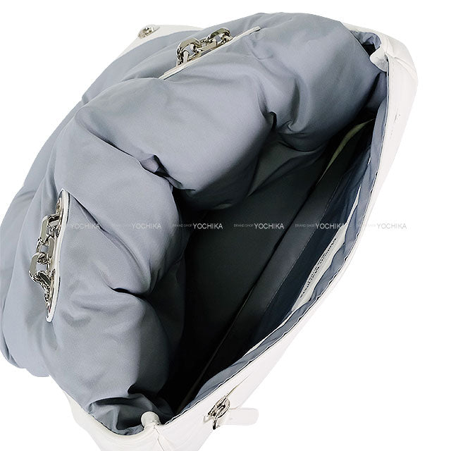 2025SS Maison Margiela Shoulder bag Glam Slam Flap Medium Chain White/Light Grey Full grain nappa leather Silver HW S56WG0169P4300H9677[BRAND NEW][Authentic]