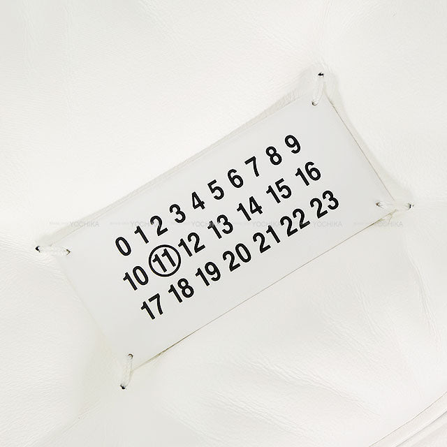 2025SS Maison Margiela Shoulder bag Glam Slam Flap Medium Chain White/Light Grey Full grain nappa leather Silver HW S56WG0169P4300H9677[BRAND NEW][Authentic]