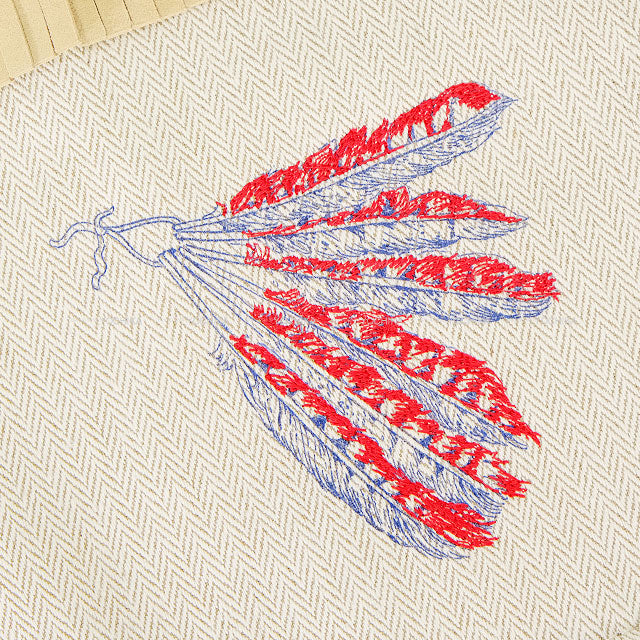 HERMES Pouch Poche Truth Tipi Fringe Beige Toile/Leather Silver HW[EXCELLENT][Authentic]