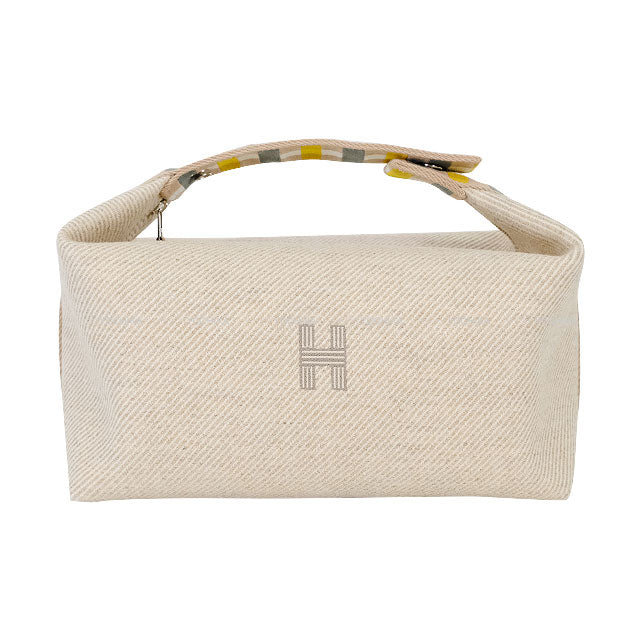 2024AW Color Mania Collection HERMES Pouch Bride a Brac GM Au Carre Seigle Toile H Silver HW[BRAND NEW][Authentic]