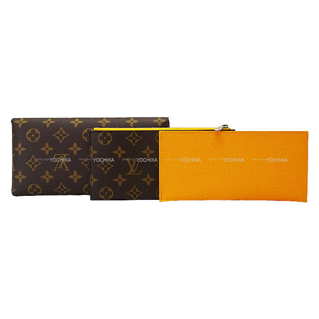 2024AW Color Mania Collection LOUIS VUITTON Clutch bag Bearn Soufflet Kirigami Organizer Card Case Saffron Yellow Monogram Canvas Gold HW M12358[BRAND NEW][Authentic]