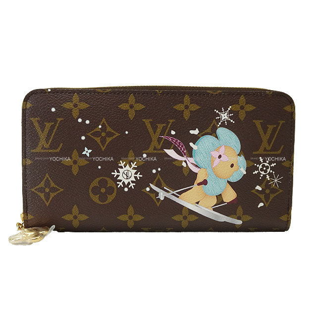 2024 LOUIS VUITTON long wallet Zippy Wallet Vivienne Holiday Brown /Azure Frost Monogram Canvas Gold HW M12223[BRAND NEW][Authentic]