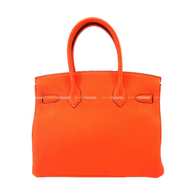HERMES Handbag Birkin30 Orange Poppy Veau Togo Gold HW Stamp A[EXCELLENT][Authentic]