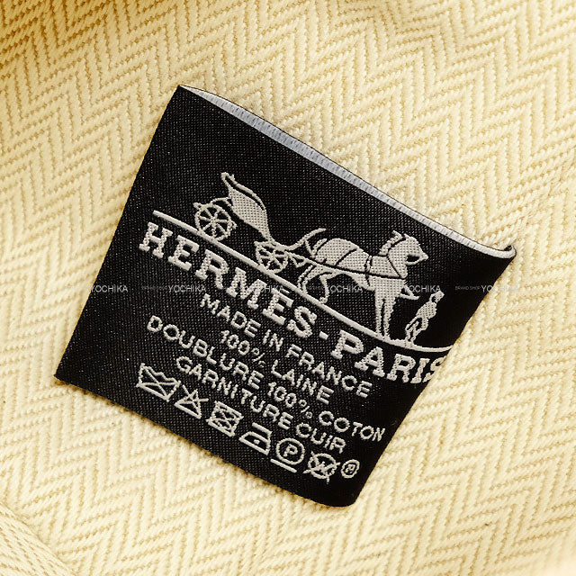 HERMES Pouch Bride a Brac GM Au Carre Orange Wooltwill/Toile Chevrons Silver HW[BRAND NEW][Authentic]