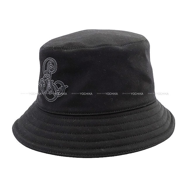 HERMES hat Bucket hat Harper Emil HERMES #57 Noir (Black) Cotton/Silk/Polyurethane[BRAND NEW][Authentic]