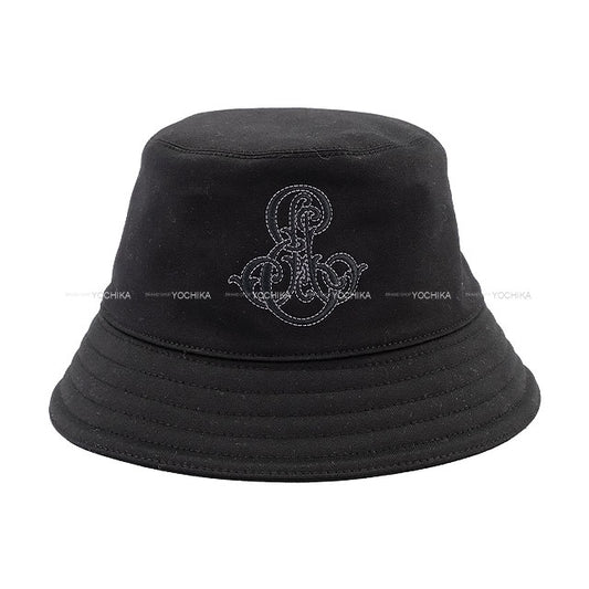 HERMES hat Bucket hat Harper Emil HERMES #57 Noir (Black) Cotton/Silk/Polyurethane[BRAND NEW][Authentic]