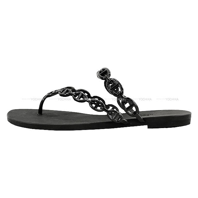 HERMES sandals Sandals island  #40 Noir (Black) Rubber 40[EXCELLENT][Authentic]