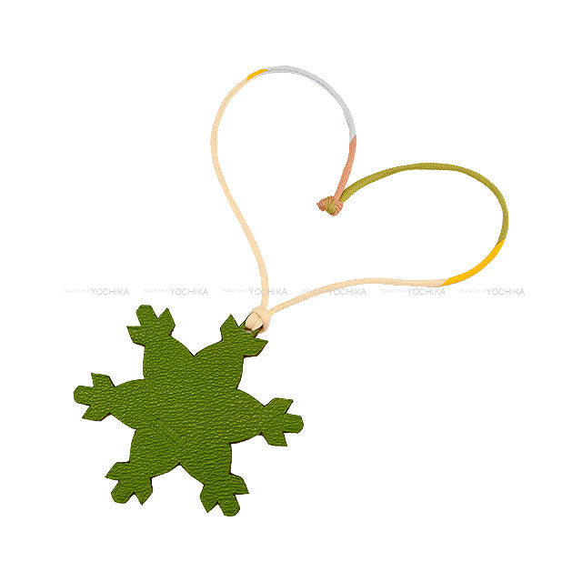 HERMES bag charm Petit H Snowy crystal Snow flake Caramel/Canopee Veau Togo/Chevre Mysore[BRAND NEW][Authentic]