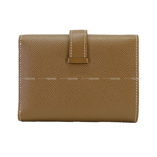 [Pre-loved] HERMES Tri-fold wallet Bearn Combine Etoupe Veau Epsom Silver HW Stamp Z[USED SA][Authentic]
